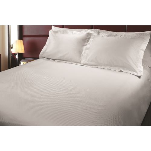 Grand Royal T250 Microcheck, Standard Pillow Sham, 21x27+2 FS, White